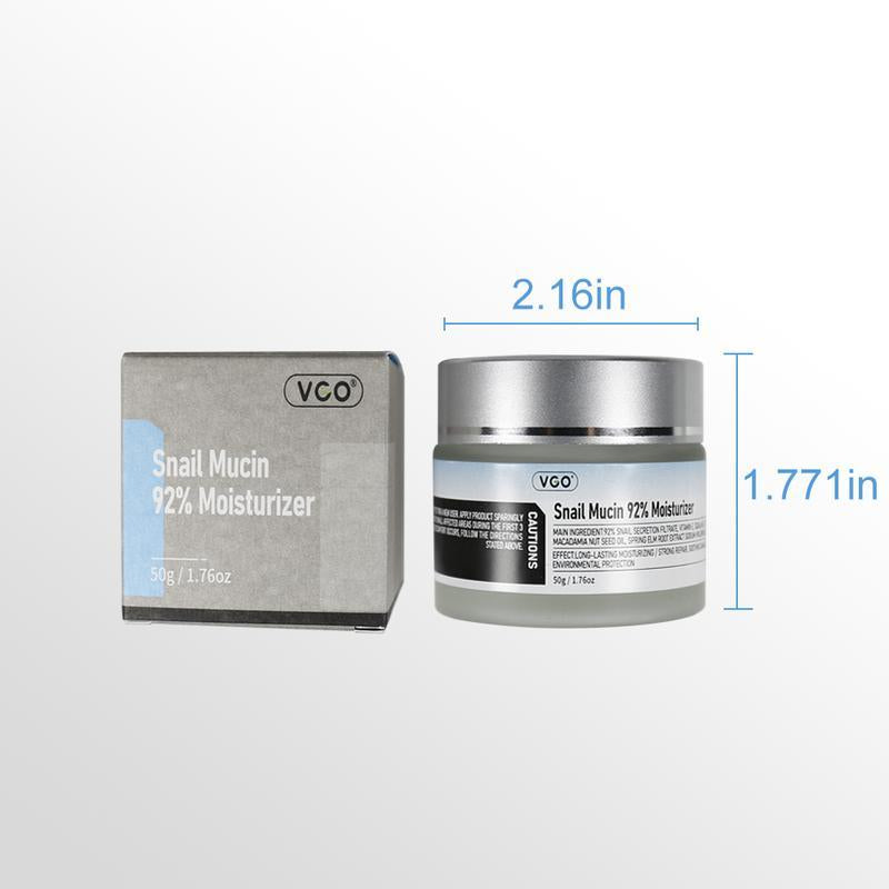 【VGO Snail Mucin 92% Moisturizer and Vitamin C Facial Serum Essence30Ml /60Ml】Reduces Facial Fine Lines Hydration and Nourishment for Radiant Skin Hydrating Skin Care Set Moisturizing Cream Gentle Hyaluronic Comfort Resh Cream Philosophy Easily Absorbed